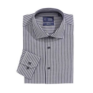 Formality NWT Slim-Fit Stripe Untuck Dress Business Casual Button Down Shirt